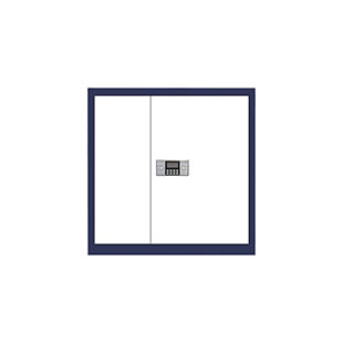 單節電子密碼鎖-藍白